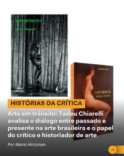 HISTÓRIAS DA CRÍTICA | Tadeu Chiarelli tem uma capacidade rara de conciliar investigação histórica e contato direto com a produção artística contemporânea, ao que se soma uma intensa atividade no circuito expositivo e acadêmico. Uma ilustração precisa desse movimento pendular e amplo é o lançamento pelo autor de dois livros apenas aparentemente distintos, em um intervalo de menos de um mês.
No dia 26 de novembro, na Martins Fontes da Avenida Paulista, lançou “Apropriações”, uma ampla coletânea de textos publicados por ele entre os anos de 1980 e 2020, em torno de uma questão fundamental da arte contemporânea: o uso incontornável de imagens de segunda geração na produção artística.
Menos de um mês depois, no dia 19 de dezembro, o pesquisador retorna à mesma livraria para lançar a reedição de “Arte Brasileira”, obra do crítico oitocentista Luiz Gonzaga Duque Estrada (1863-1911) há 30 anos redescoberta em edição preparada por Chiarelli e que agora retorna com novo prefácio, notas complementares e uma extensa lista bibliográfica de trabalhos que passaram a incorporar a obra do crítico e escritor carioca.
Em entrevista, Tadeu Chiarelli fala sobre o lançamento de ‘Apropriações’ e ‘Arte Brasileira’, analisa o diálogo entre passado e presente na arte brasileira e o papel do crítico e historiador de arte.
📌Leia o texto completo de Maria Hirszman (@mariahir) para a edição #73, que está excepcionalmente aberta para todos os leitores, pelo link na bio (@artebrasileiros).
Obras - card 5: Ana Maria Tavares, 2022, Insane Façades
card 7: Paulo Pasta, 2022, Sem título | Rosangela Rennó, 2017, Rio Utópico