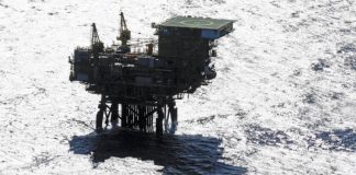 Oil exploration platform in the Pre-Salt fields.