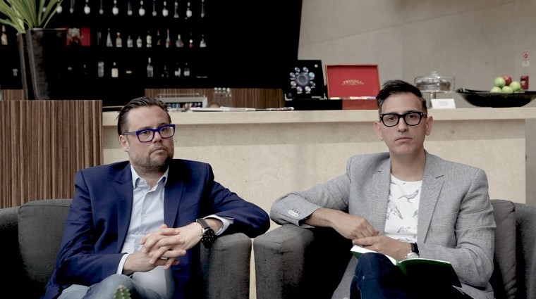 Till Fellrath and Sam Bardaouil, curators and chairman of the Montblanc Foundation, based in Hamburg, Germany. Photo- Coil Lopes