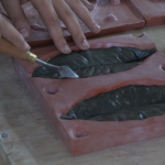 Silicone matrix used to make the ceramic sheets of the installation "Rejeito", by Marcelo Moscheta