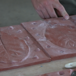 Silicone matrix used to make the ceramic sheets of the installation "Rejeito", by Marcelo Moscheta