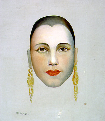 Tarsila do Amaral, "Autorretrato I", 1924, óleo sobre papel-tela, 38.00 cm x 32.50 cm. Acervo Artístico-Cultural dos Palácios do Governo do Estado de São Paulo.