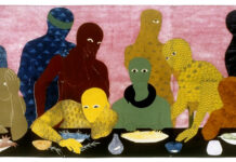 34th Bienal de São Paulo. "La Cena" (The Supper), 1991, by Cuban artist Belkis Ayón, one of the participants of the Bienal