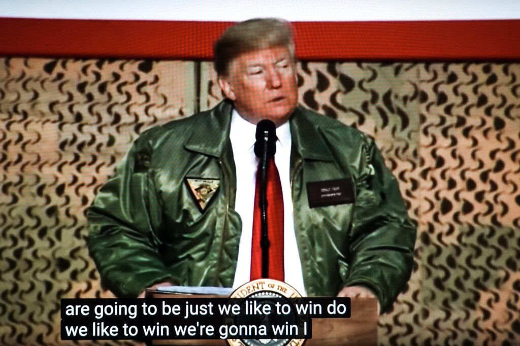 President Donald Trump on his first visit to Iraq.