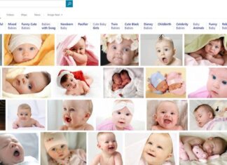 Print de uma pesquisa no Bing, da Microsoft, exemplifica racismo nos mecanismos de busca. O print mostra uma pesquisa por "bebês" e mostra apenas crianças brancas. Foto: Reprodução BBC (2017).