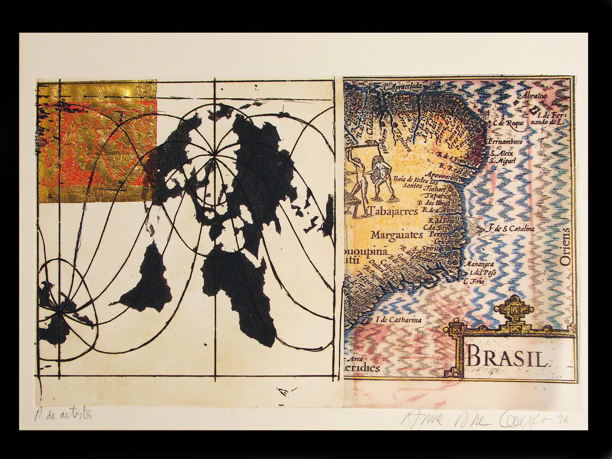 "Brasil, 1500-1996", Anna Bella Geiger. Cortesia CCBB.