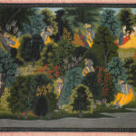 Uma pintura em miniatura ilustrando uma cena do "Gita Govinda". Crédito: Reprodução Museu de Arte de Cleveland.