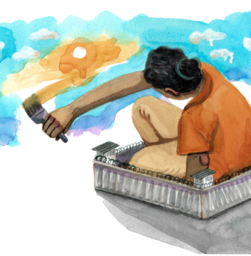 Arte e a população privada de liberdade. Ilustração da artista visual, quadrinista e zineira Line Lemos.