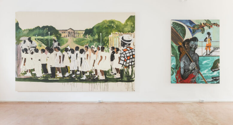 Arjan Martins, "Rolê na Quinta" and "Sem Título" (both from 2022), present at the exhibition "Hemisfério 1", at A Gentil Carioca de São Paulo. Photo: Courtesy of the artist and A Gentil Carioca