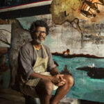 O pintor fluminense Arjan Martins, em seu ateliê no Rio de Janeiro. Foto: Pepe Schettino