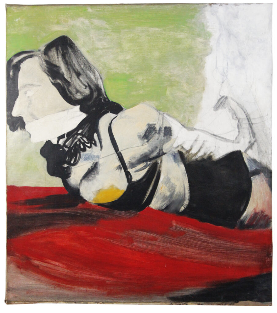 Boris Lurie, "Untitled (On Stomach)", c. 1963. Cortesia: Boris Lurie Art Foundation