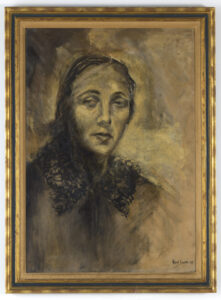 Boris Lurie, "O Retrato de minha mãe antes do fuzilamento", 1947. Cortesia: Boris Lurie Art Foundation
