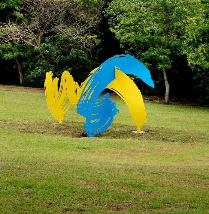 Escultura de Marcelo Nitsche no Parque Geminiano Momesso. Foto: Gabriel Teixeira