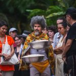 Performance by Paulo Nazareth, during the opening of his solo show "Esconjuro", at Instituto Inhotim. Photo: Daniela Paoliello