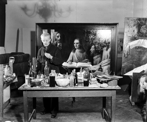 Han Van Meegeren painting "Jesus Among the Doctors" in 1945